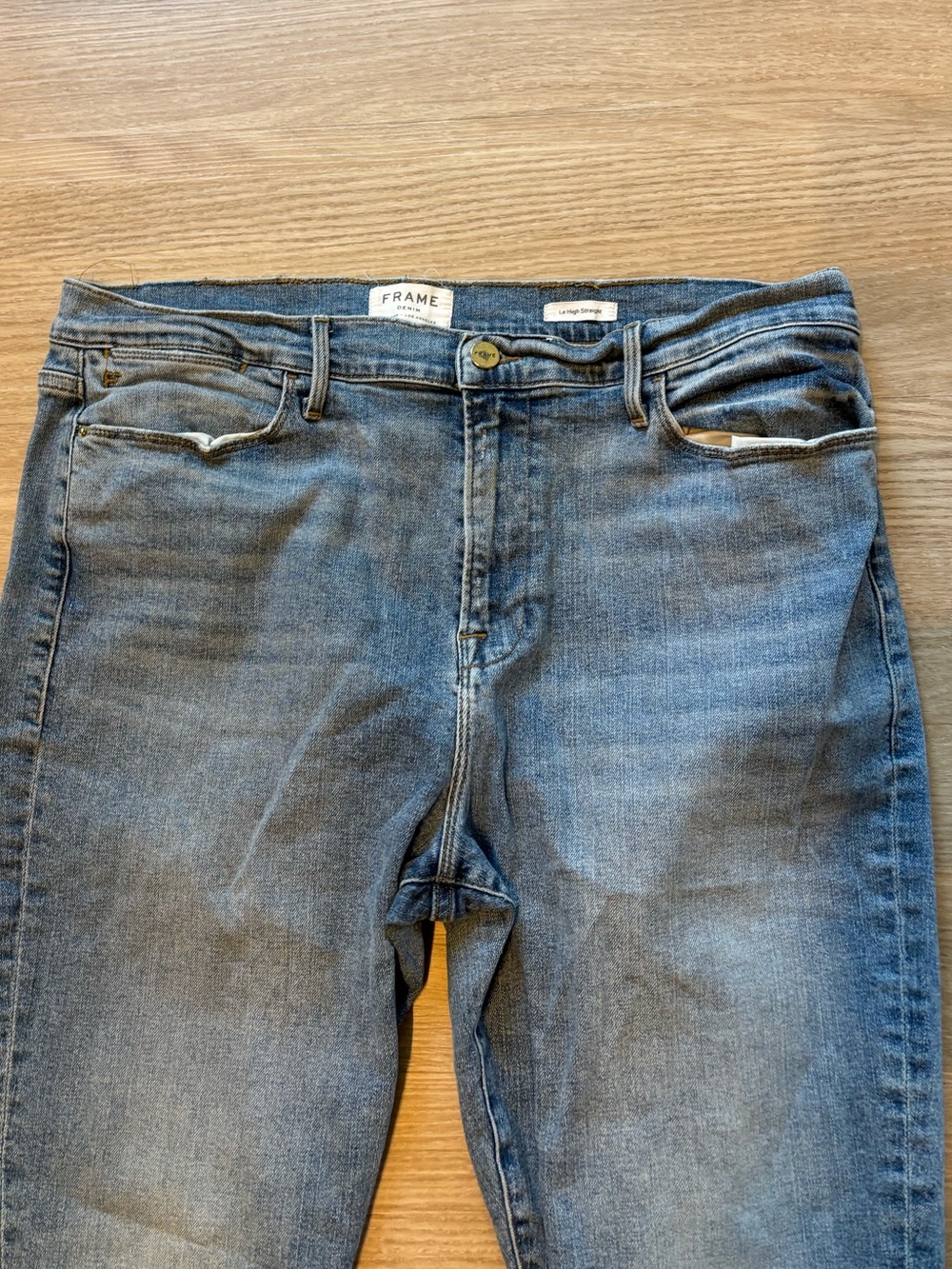 FRAME Women’s 34x26 (Fits 36x26) Le High Straight High Waisted Light Wash Denim - Picture 2 of 11